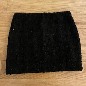 Alice + Olivia Black Tweed Mini Skirt